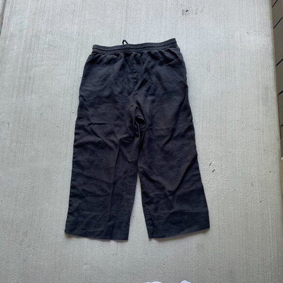 DKNY drawstring black linen cropped pant size M - Picture 4 of 4